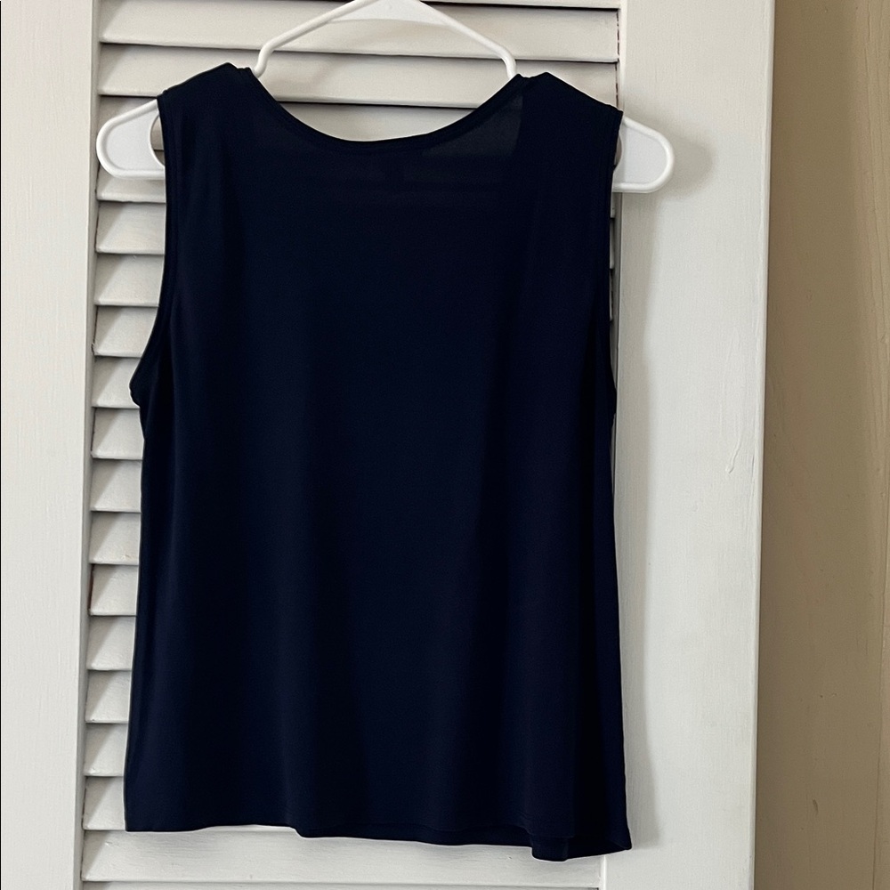 Eileen Fisher 100% Silk Navy Sleeveless Top - Picture 4 of 4